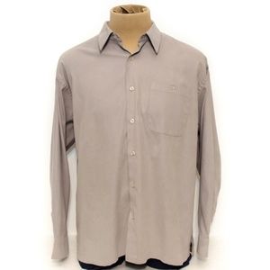 Sport Mens Shirt Long Sleeve Grey Button Up XL